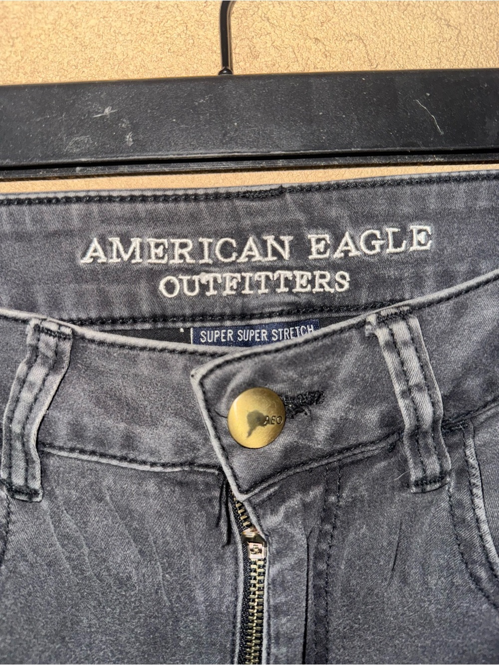 American Eagle Outfitters Black Frayed Hem Denim Shorts - Picture 3 of 5